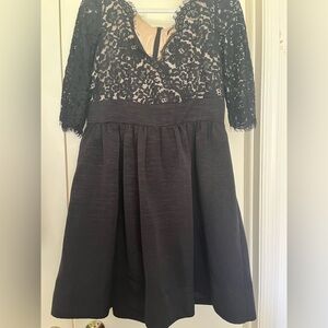 Eliza J Elegant Black Lace Cocktail Dress